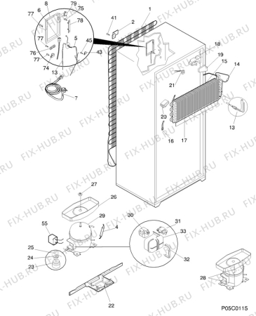 Взрыв-схема холодильника Kelvinator KNT20RME - Схема узла C10 Cold, users manual